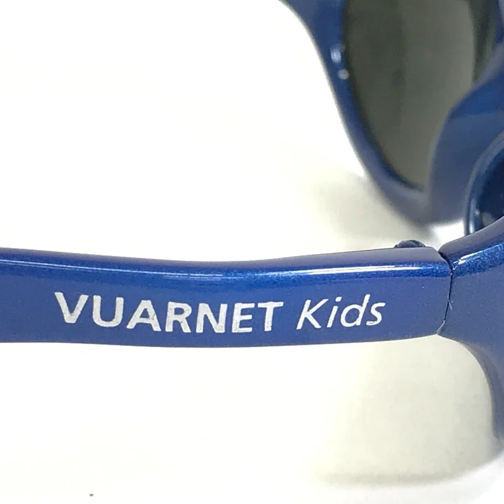 Vuarnet Kids Sunglasses B400 Blue Round Frames with Black Lenses 50-20-110